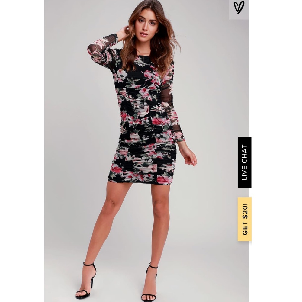 Lulu’s body con floral print dress new with tags